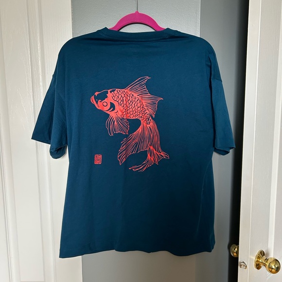 twik Tops - Twik Teal Tee with Coral Fish Design